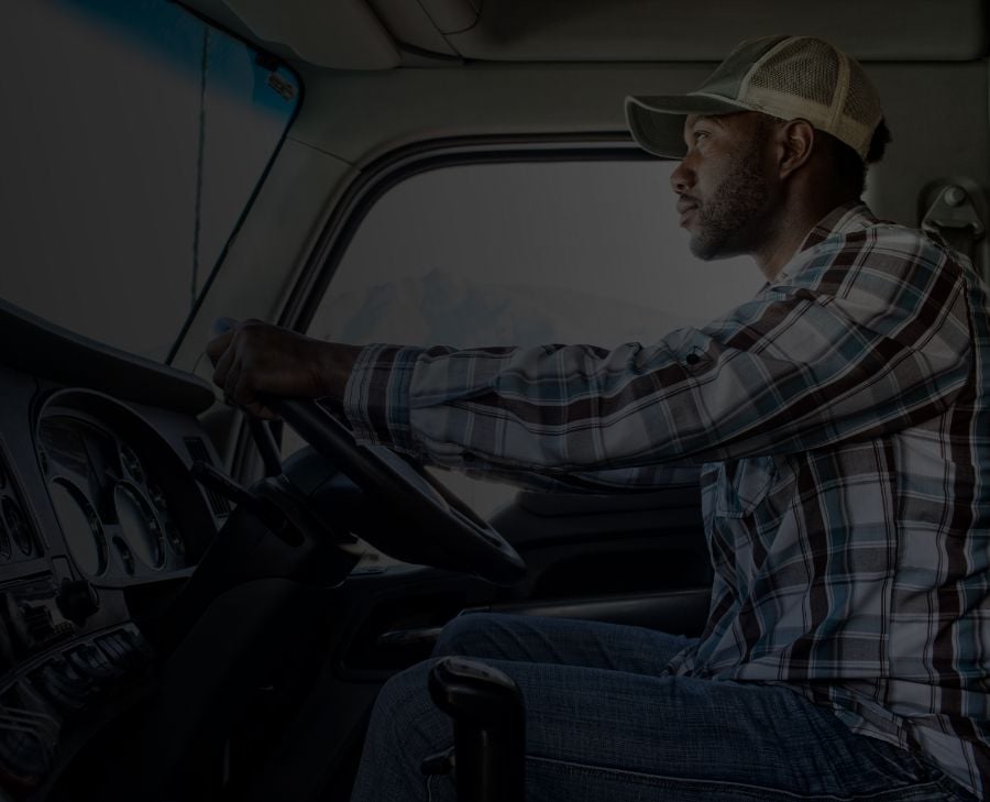 Truck driver in cab